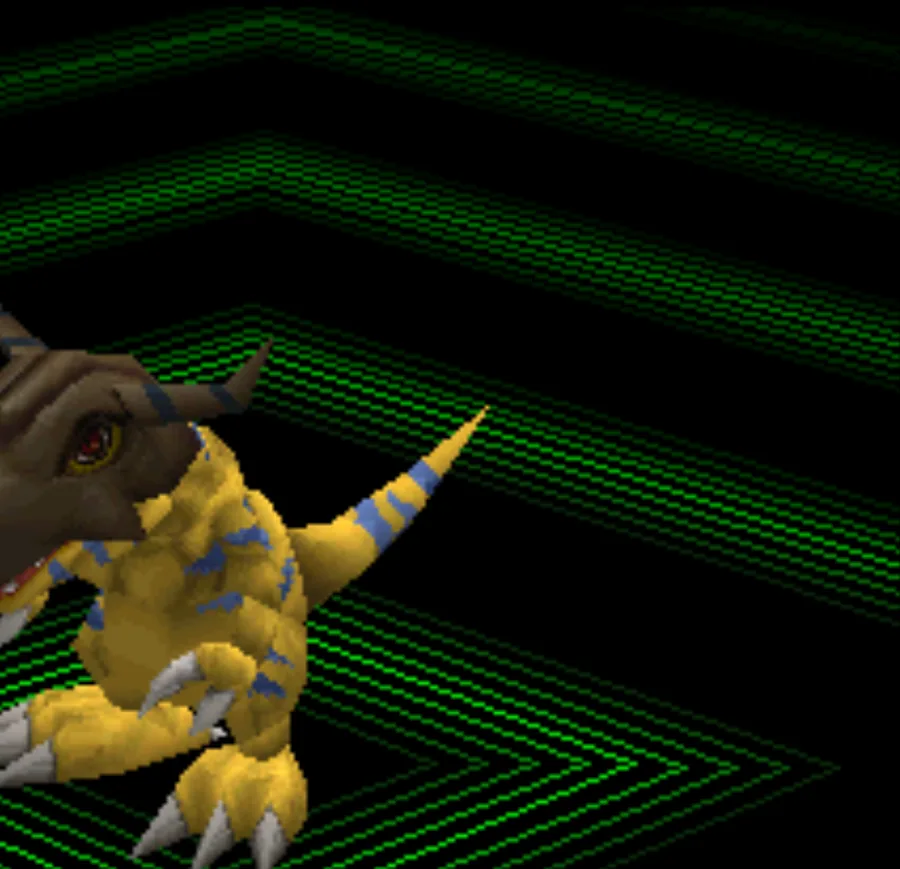 Greymon evolving on the green grid, with the File City panel showing