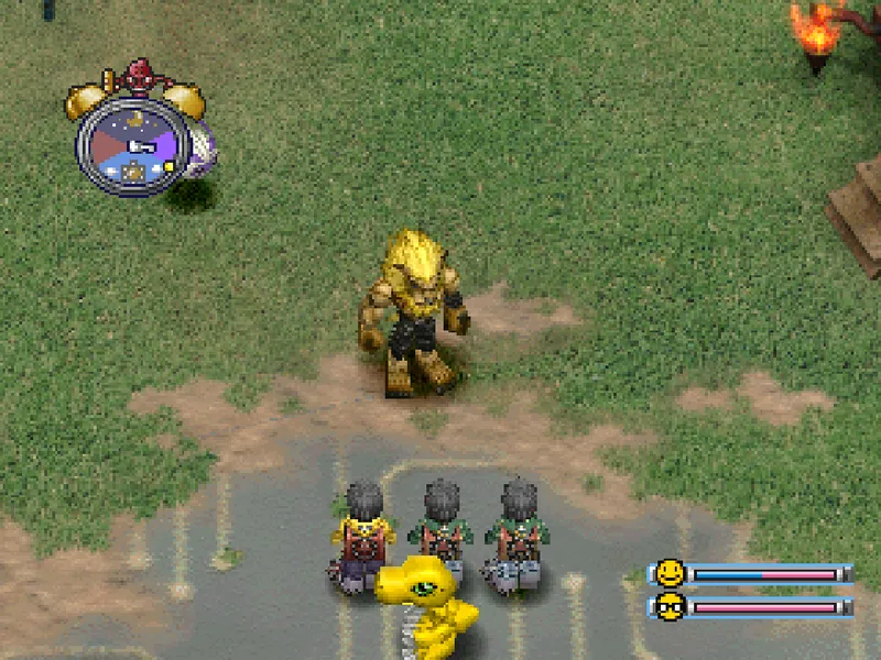 Several Tamers and their partners at the Guild with Leomon